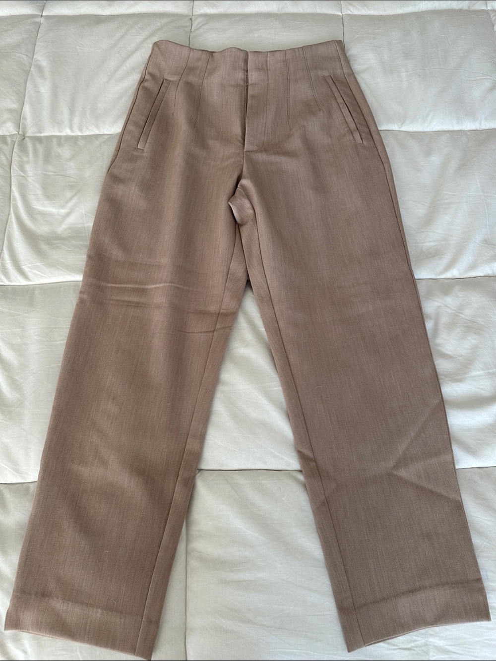 stradivarius Cropped Trousers in Light Brown